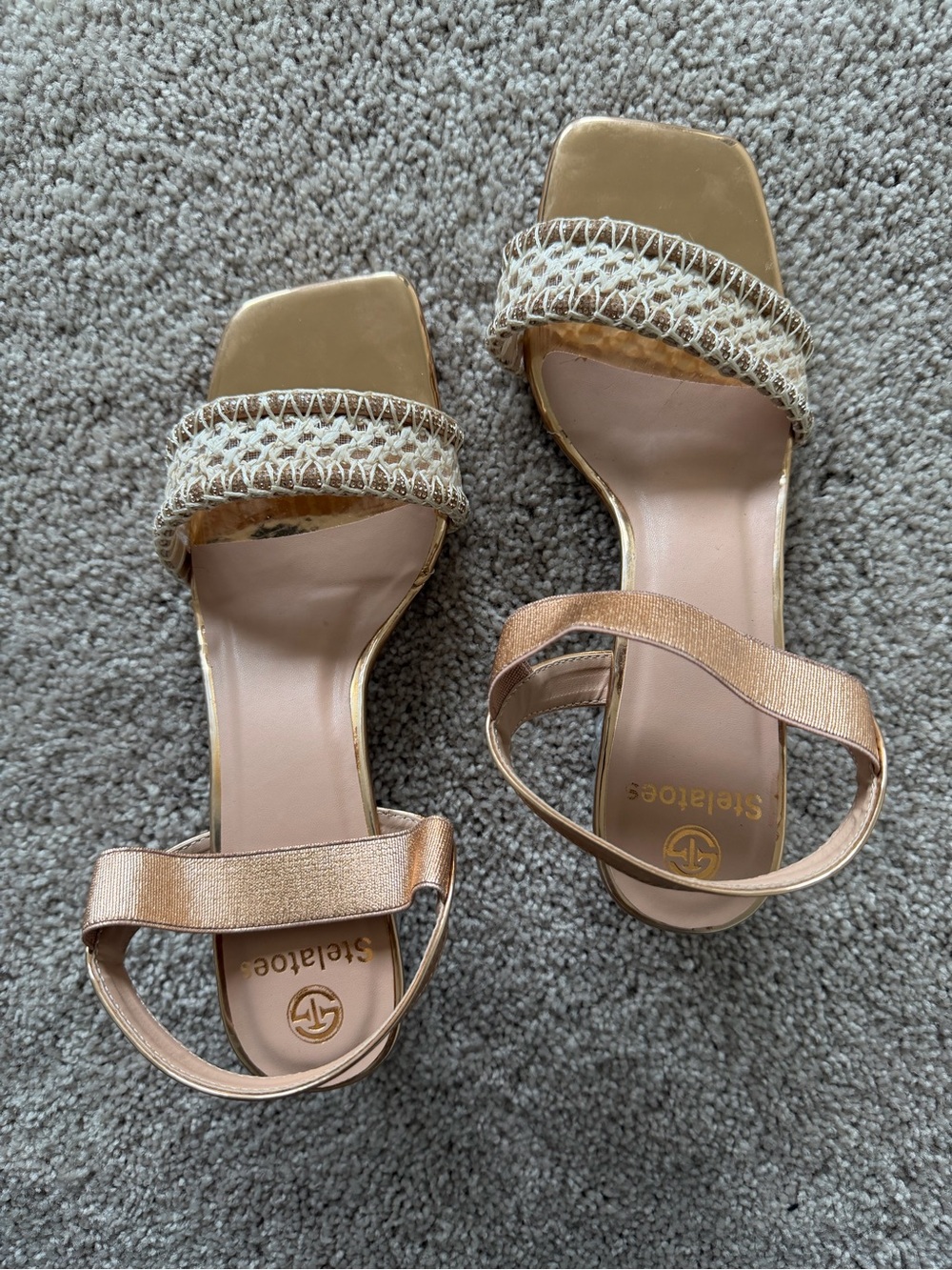 ‼️ Rose Gold Braided Strap Sandals ‼️